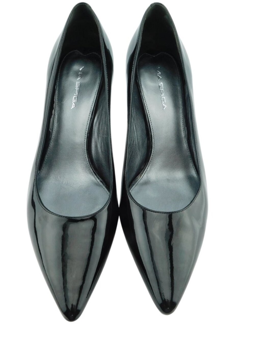 VIA SPIGA Black Patent Leather Classic Pointed Heel Pumps 11.5 - Picture 2 of 8
